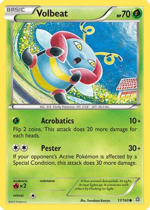 Volbeat 017/160  - Reverse Holofoil XY  Primal Clash - Common