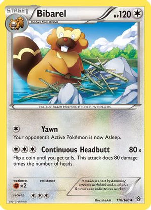 Bibarel 118/160  - Reverse Holofoil XY  Primal Clash - Uncommon