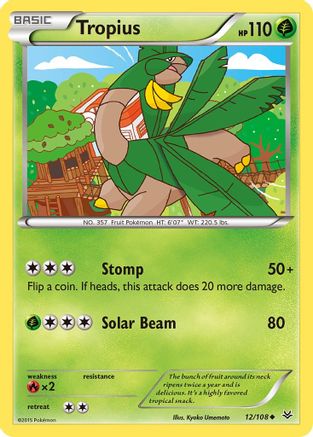 Tropius 012  - Reverse Holofoil XY  Roaring Skies - Uncommon