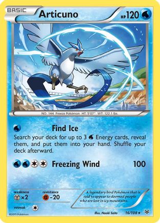 Articuno (16) (16) 016/108  - Reverse Holofoil XY  Roaring Skies - Rare
