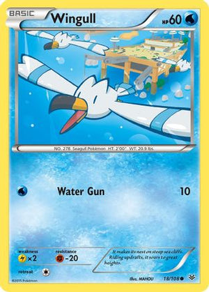 Wingull 018/108  - Reverse Holofoil XY  Roaring Skies - Common