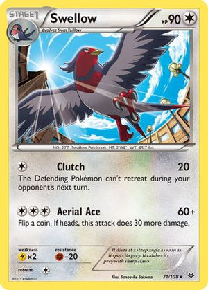 Swellow (71) (71) 071  - Reverse Holofoil XY  Roaring Skies - Rare