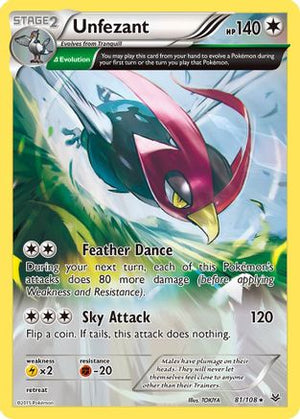 Unfezant (81 Delta) (81 Delta) 081/108  XY  Roaring Skies - Rare