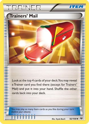 Trainers' Mail 092/108  XY  Roaring Skies - Uncommon