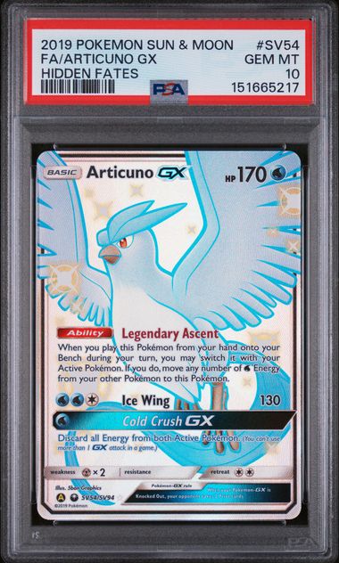 PSA 10 Articuno GX SV54/SV94 - SM Hidden Fates Shiny Vault (5217)