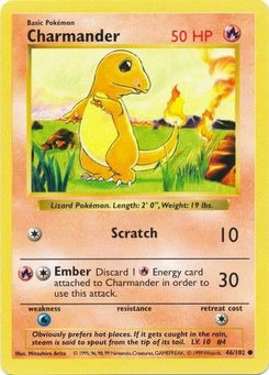 Charmander 46/102  - Unlimited Base Set Shadowless - Common