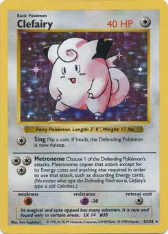 Clefairy 5/102  - Unlimited Holofoil Base Set Shadowless - Holo Rare