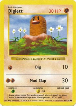 Diglett 47/102  - Unlimited Base Set Shadowless - Common
