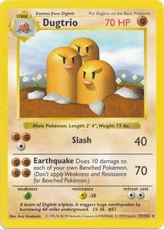 Dugtrio 19/102  - Unlimited Base Set Shadowless - Rare