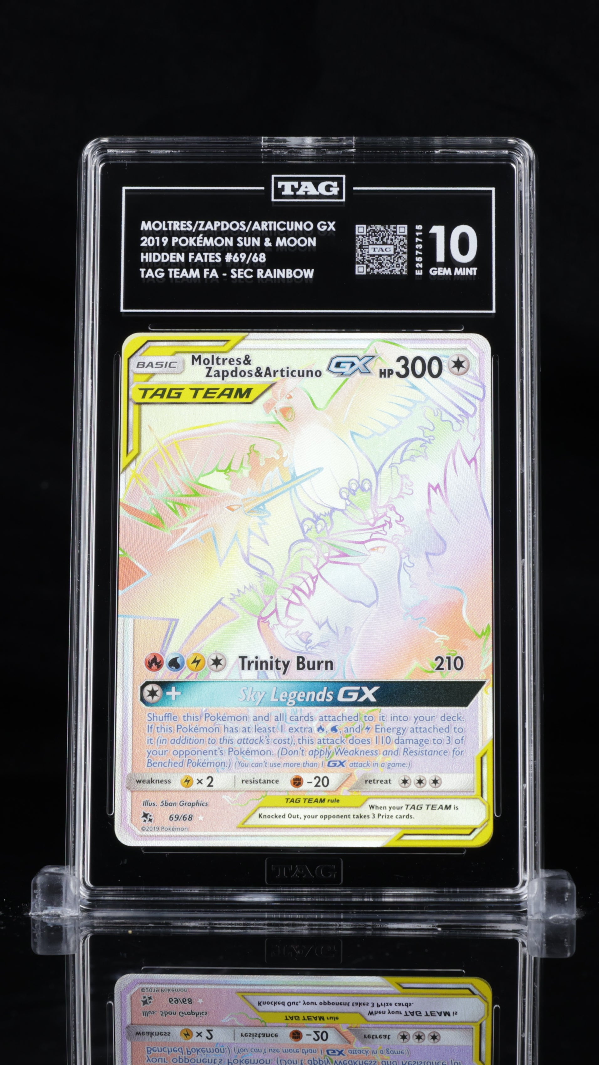 TAG 10 Moltres & Zapdos & Articuno GX #69/68-Hidden Fates (3715)