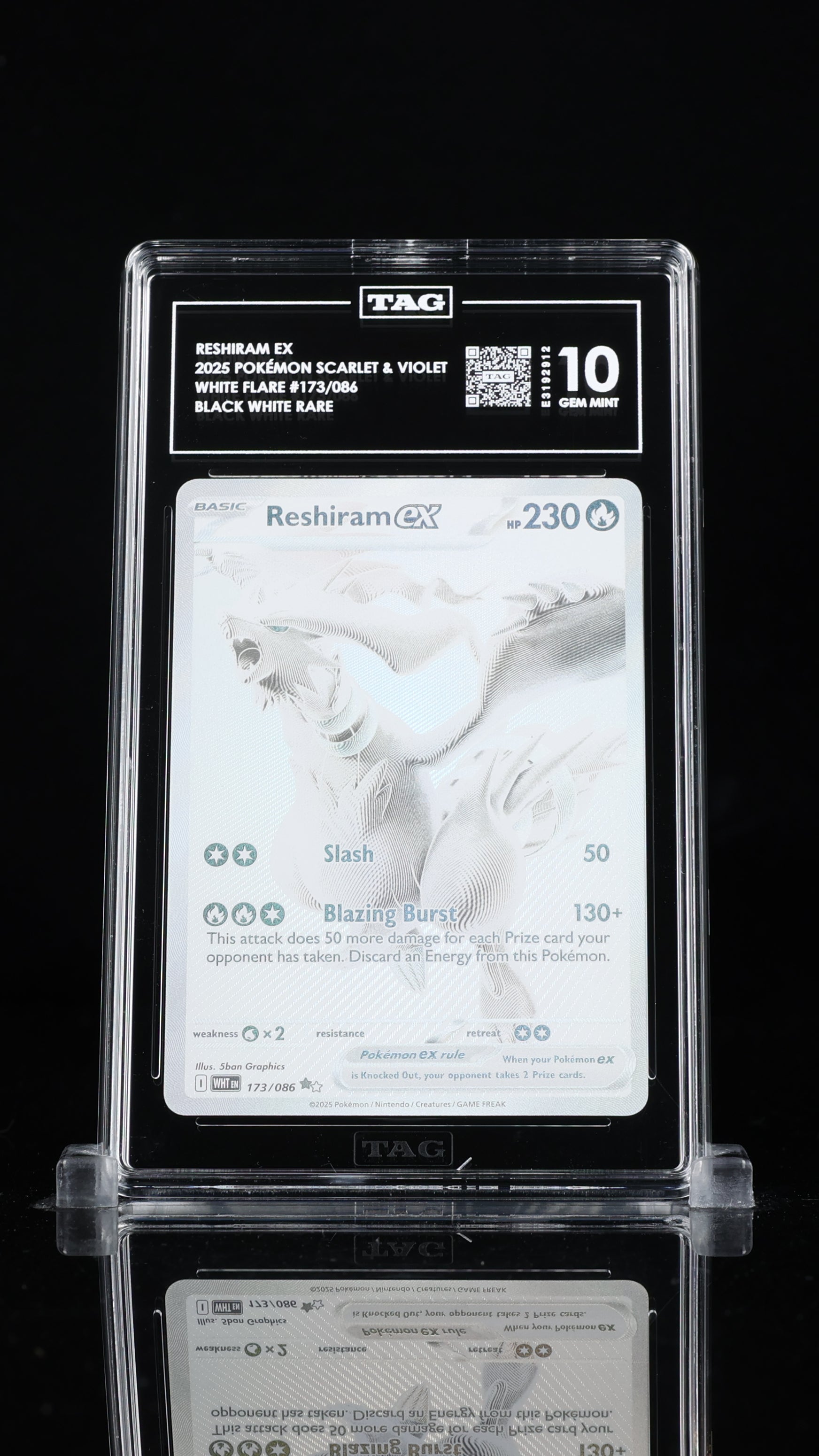 TAG 10 Reshiram EX #173/086-White Flare