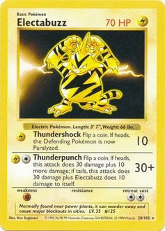 Electabuzz 20/102  - Unlimited Base Set Shadowless - Rare