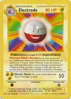 Electrode 21/102  - Unlimited Base Set Shadowless - Rare