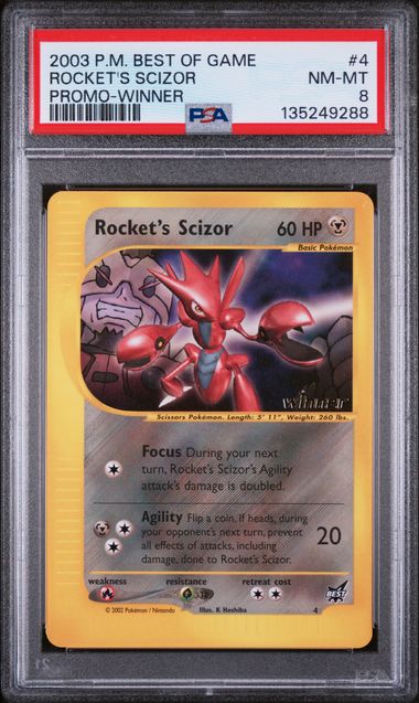 PSA 8 Rocket's Scizor Promo #4- Best Of Game Winner (9288)