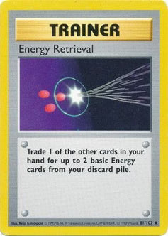 Energy Retrieval 81/102  - Unlimited Base Set Shadowless - Uncommon