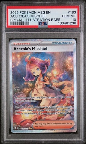 PSA 10 Acerola's Mischief #183-Mega Evolution (1236)