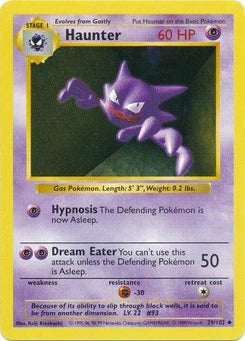 Haunter 29/102  - Unlimited Base Set Shadowless - Uncommon