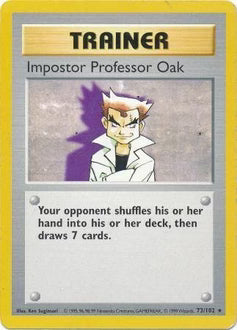 Impostor Professor Oak 73/102  - Unlimited Base Set Shadowless - Rare