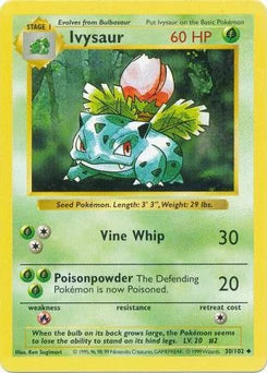 Ivysaur 30/102  - Unlimited Base Set Shadowless - Uncommon