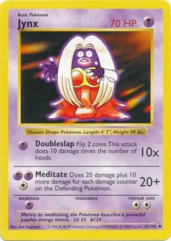 Jynx 31/102  - Unlimited Base Set Shadowless - Uncommon