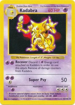 Kadabra 32/102  - Unlimited Base Set Shadowless - Uncommon