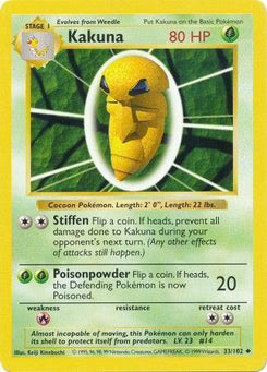 Kakuna 33/102  - Unlimited Base Set Shadowless - Uncommon