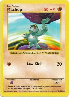Machop 52/102  - Unlimited Base Set Shadowless - Common