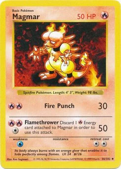 Magmar 36/102  - Unlimited Base Set Shadowless - Uncommon