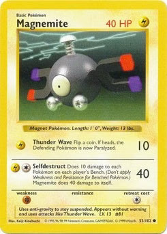 Magnemite 53/102  - Unlimited Base Set Shadowless - Common