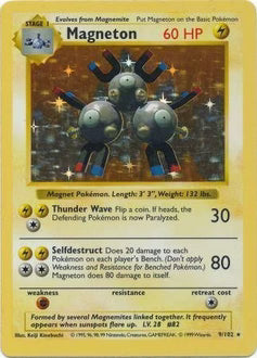 Magneton 9/102  - Unlimited Holofoil Base Set Shadowless - Holo Rare