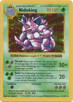 Nidoking 11/102  - Unlimited Holofoil Base Set Shadowless - Holo Rare