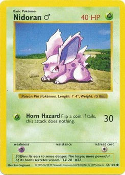 Nidoran M 55/102  - Unlimited Base Set Shadowless - Common