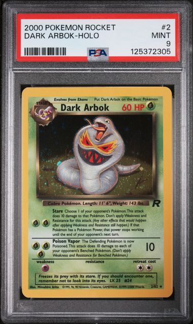 PSA 9 Dark Arbok #2-Team Rocket SWIRL (2305)