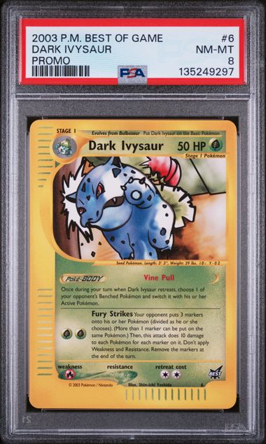 PSA 8 Dark Ivysaur Promo #6 - Best of Game (9297)