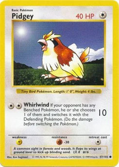 Pidgey 57/102  - Unlimited Base Set Shadowless - Common