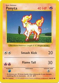 Ponyta 60/102  - Unlimited Base Set Shadowless - Common