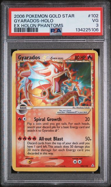 PSA 3 Gold Star Gyarados #102-Ex Holon Phantoms (5106)