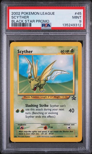 PSA 9 Scyther #45-Black Star Promo (9312)