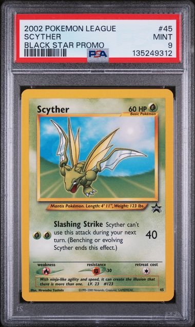 PSA 9 Scyther #45-Black Star Promo (9312)