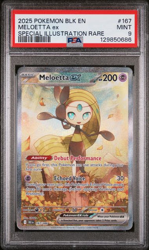 PSA 9 Meloetta EX #167-Black Bolt (0686)