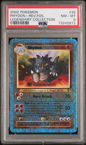 PSA 8 Rhydon Reverse Holo #35-Legendary Collection (2872)