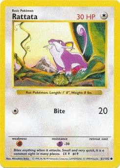 Rattata 61/102  - Unlimited Base Set Shadowless - Common