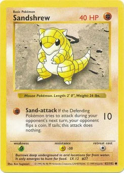 Sandshrew 62/102  - Unlimited Base Set Shadowless - Common