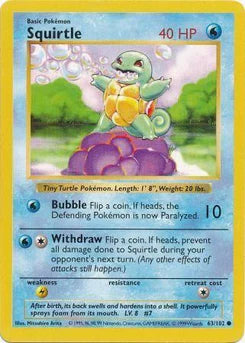 Squirtle 63/102  - Unlimited Base Set Shadowless - Common