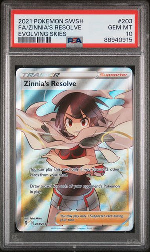 PSA 10 Zinnia's Resolve #203-Evolving Skies