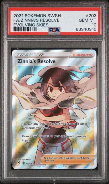 PSA 10 Zinnia's Resolve #203-Evolving Skies
