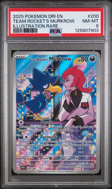 PSA 8 Team Rocket's Murkrow #200-Destined Rivals