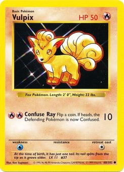Vulpix 68/102  - Unlimited Base Set Shadowless - Common