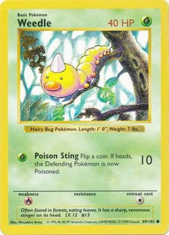 Weedle 69/102  - Unlimited Base Set Shadowless - Common