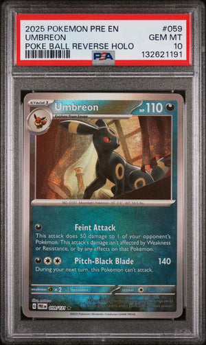PSA 10 Umbreon Pokeball Reverse Holo #059-Prismatic Evolutions (1191)